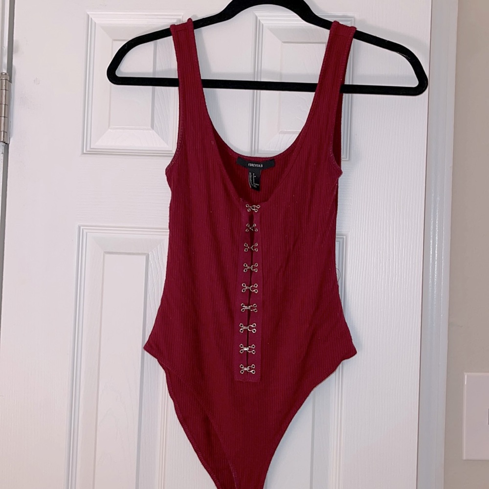 Maroon bodysuit from forever 21. Size Small.